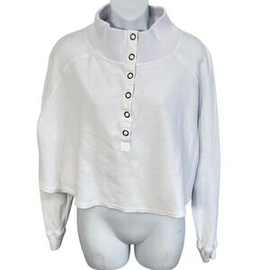 Free People Cream Button-Up Top